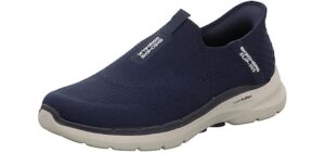 Skechers Men's Slip-ins: GO Walk 6 - Easy On Slip-On Walking Sneakers, Navy, 9