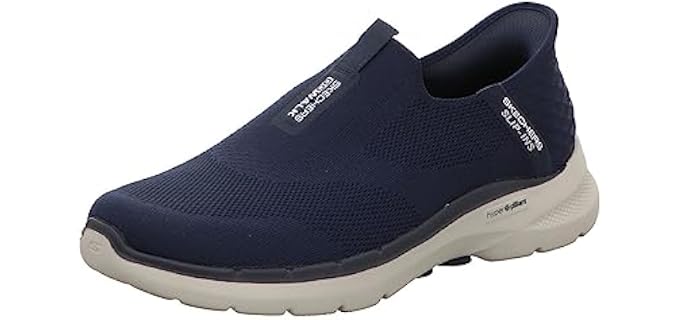 Skechers Men's Slip-ins: GO Walk 6 - Easy On Slip-On Walking Sneakers, Navy, 9