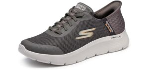 Skechers Men's Hands Free Slip-ins: Go Walk Flex Hands Up Sneaker, Brown, 8 X-Wide