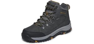 Skechers Men's Relment - Daggett Boot, Char, 7 Medium | Hiking, Relaxed Fit, Air-Cooled Memory Foam, Water Repellent, Lace-Up