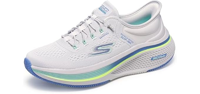 Skechers Women's Go Run Elevate 2.0 Banyan Hands Free Slip-Ins Sneaker, Gray/Blue, 7