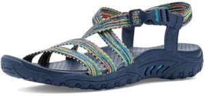 Skechers Women's REGGAE - TROPICAL TRAIL, Multi strap trail sandal, Navy/Multi, 8.5M
