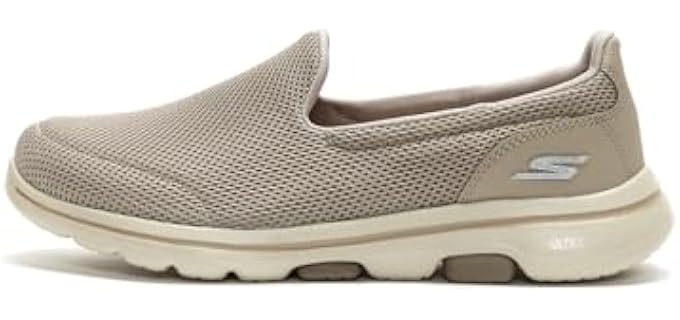 Skechers Women's Go Walk 5 Sneaker, Taupe, 5