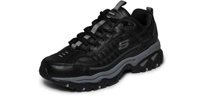 Skechers mens Energy Afterburn Shoes Lace-Up Sneaker, Black/Grey, 10