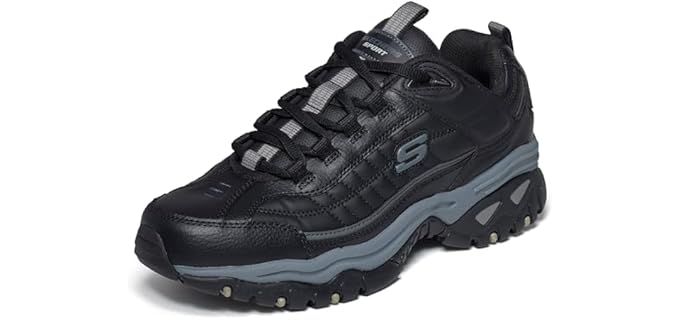 Skechers mens Energy Afterburn Shoes Lace-Up Sneaker, Black/Grey, 9.5