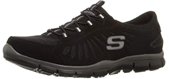 Skechers Sport Women's Gratis-In Motion Fashion Sneaker, Black, 6.5 M US