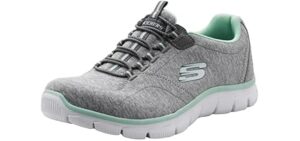 Skechers Women's Sport Empire Rock Around Sneaker, Grey Mint, 7 W US