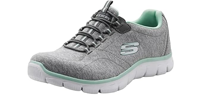 Skechers Women's Sport Empire Rock Around Sneaker, Grey Mint, 7 W US