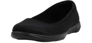 Skechers Performance Women's On-The-Go GO Walk Lite - Dreamer Ballet Flat, Black/Black,8.5 M US
