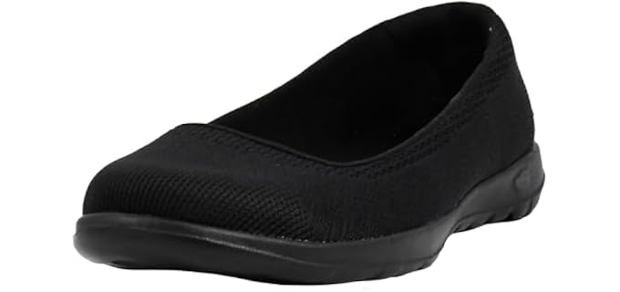 Skechers Performance Women's On-The-Go GO Walk Lite - Dreamer Ballet Flat, Black/Black,8.5 M US