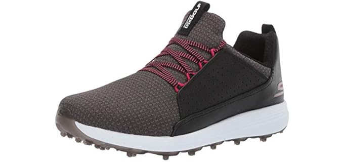 Skechers Women's Max Mojo Spikeless Golf Shoe Athletic Shoe, Black/hot Pink, 11.0 M US
