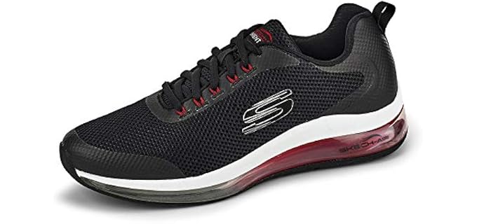Skechers Men's Skech-air Element 2.0 LomarcTrainers, Black Mesh Red Synthetic Trim, 42.5