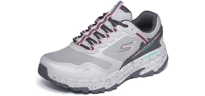Skechers Women's Go Run Trail Altitude 2.0 - R Sneaker, Gray/Pink, 8.5