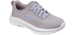 Skechers Women's Go Walk 8 Britt Sneaker, Taupe/Blue, 7