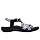 Skechers womens REGGAE - IRIE MON -Multi strap toe thong sandal, Black/White, 8