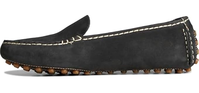 Sperry Women's Port Driving Moc Moccasin, Black Leather, 6.5