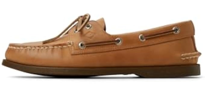 Sperry Men's Authentic Original 2-Eye Leather Boat Shoe, Sahara, 12
