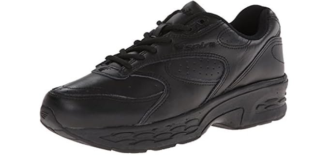 Spira Men's Classic Leather Walking Shoe,Black/Black,10.5 M US