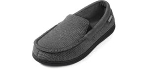 ULTRAIDEAS Men's Breathable Moc Slippers Memory Foam, Charcoal Grey, 11 | Machine Washable,Indoor Outdoor Non Slip,Slip On Loafer Shoes,Gift for Father