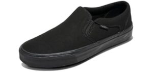 Vans Men's Asher Slip-On Shoe, Black/Black, 11