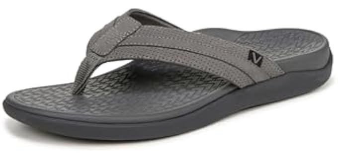 Vionic Men's Tide II Flip-Flop Charcoal Grey 11 M