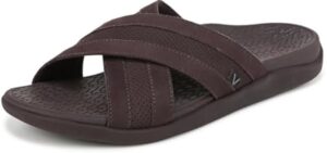 Vionic Men's Tide Slide Slide Sandal Chocolate Brown Leather 10 M