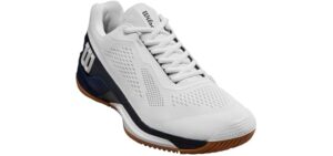 WILSON Rush Pro 4.0 Men's Tennis Shoe - White/Navy Blazer/Tan, Size 7 US