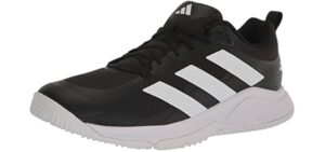 adidas Men's Court Team Bounce 2.0 Indoor Shoe, Black/White/Black, 9