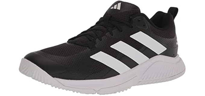 adidas Men's Court Team Bounce 2.0 Indoor Shoe, Black/White/Black, 9