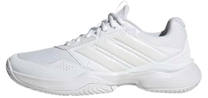 adidas Women's Gamecourt 3 Tennis, White/Zero Metallic/White, 9