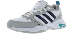 adidas Women's Strutter Fashion Sneakers Cloud White/Dark Blue/Clear Pink 7