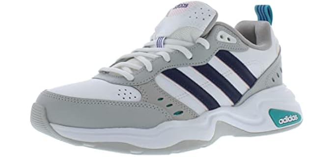 adidas Women's Strutter Fashion Sneakers Cloud White/Dark Blue/Clear Pink 7