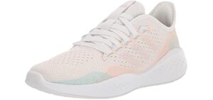 adidas Women's Fluidflow 2.0 Running Shoe, FTWR White/Almost Pink/Bliss Orange, 9.5