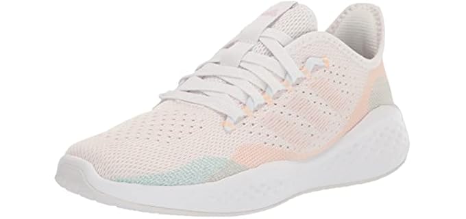 adidas Women's Fluidflow 2.0 Running Shoe, FTWR White/Almost Pink/Bliss Orange, 9.5