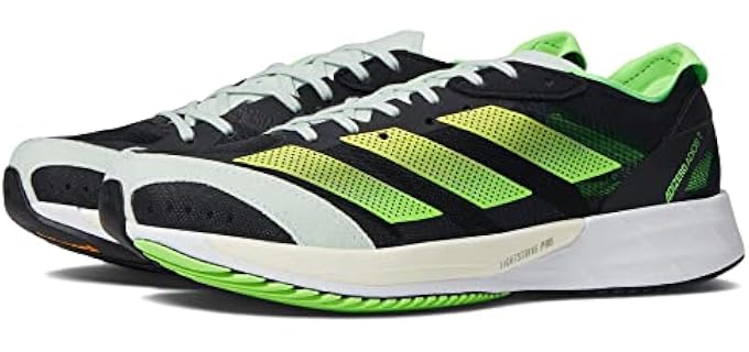 adidas Womens Adizero Adios 7 Black/Beam Yellow/Solar Green 9.5