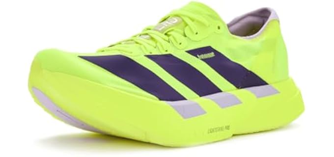 adidas Men's Adizero Adios PRO 4 M Solar yellowAurora Plum/Powder Plum 7 US