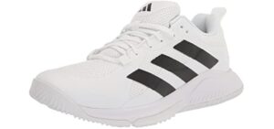 adidas Men's Court Team Bounce 2.0 Indoor Shoe, White/Black/White, 11.5
