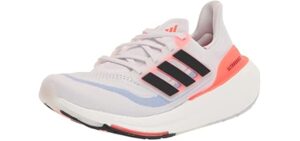 adidas Men’s Ultraboost Light Running Shoes (Ultraboost 23) Running Shoe, White/Black/Solar Red, 15 US Men