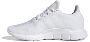 adidas Womens Swift Run White/White/Gold Metallic 7.5 | Casual Shoes, Running-Inspired, Knit Upper, Lace Closure, For Everyday Wear, Regular Fit, Runs Large