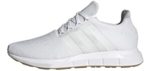 adidas Mens Swift Run White/White/Core Black 10.5 | Casual Shoes, Running-Inspired, Knit Upper, Lace Closure, For Everyday Wear, Regular Fit, Runs Large